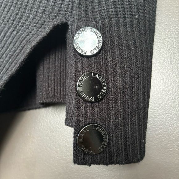 Karl Lagerfield Paris Color Blocked Cowl Neck Sweater Monochrome Size Medium - Picture 6 of 7